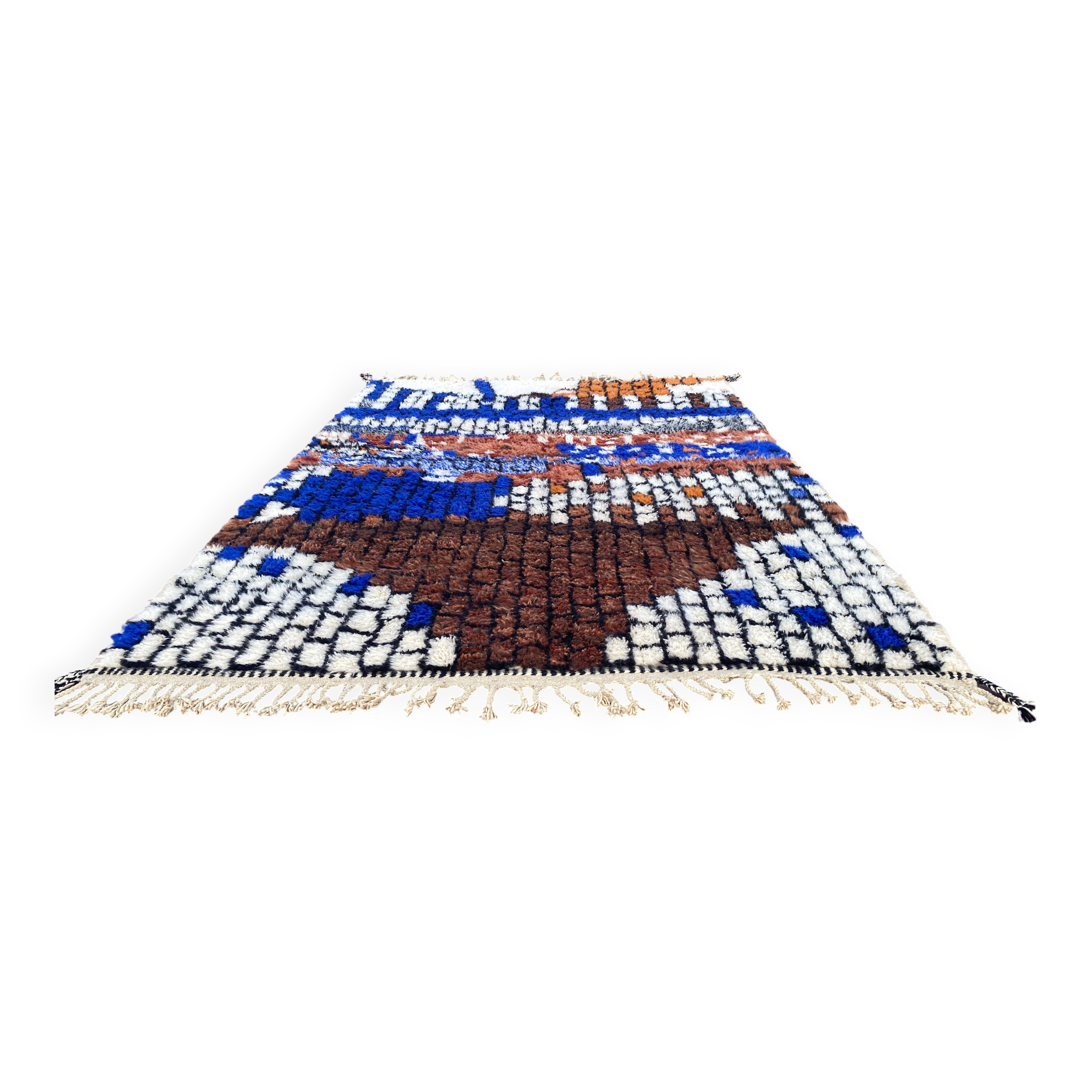 Contemporary multicoloured Berber rug in wool – 300 x 200 cm