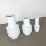 Set of 3 porcelain op art vase by Richard Scharrer for Thomas, Germany, 1970s