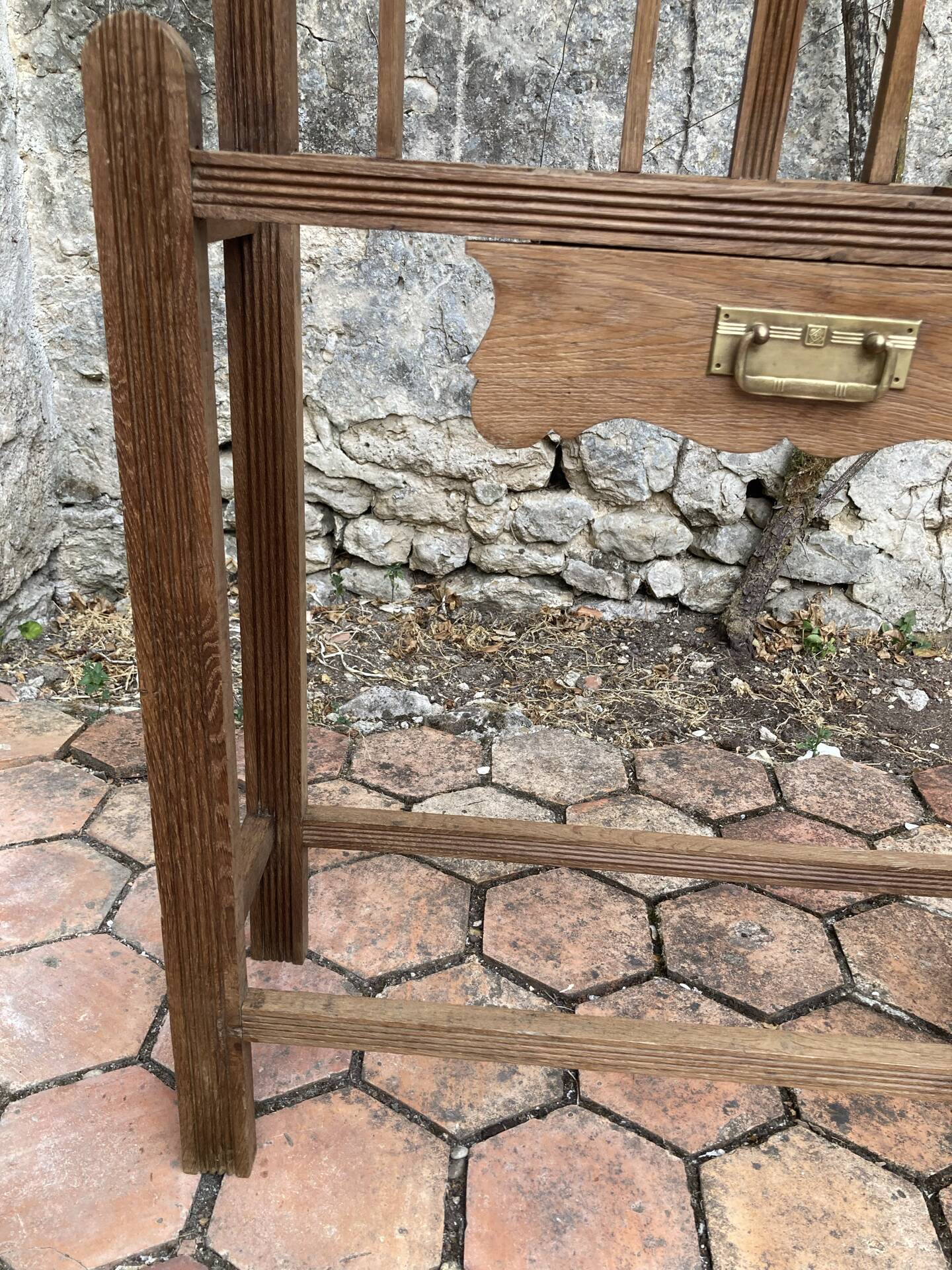 Old wooden entrance coat rack