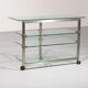 Rare 1970s Peter Ghyzcy side table on wheels