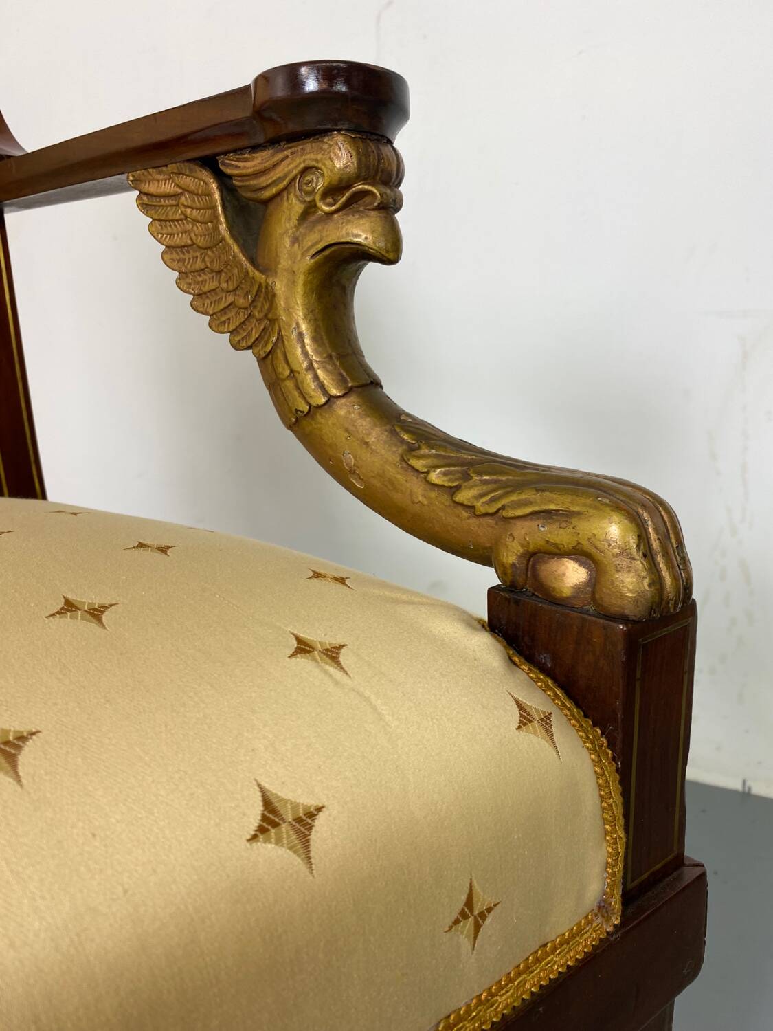 Fauteuil haut Empire français ancien