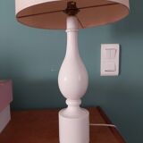 Philippe Capelle 70s white-antique dipped wooden lamp