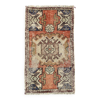 Petit tapis turc vintage 92x52 cm, Short Runner, Tribal, Shabby, Mini Tapis