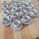 17 hand-painted stoneware coffee cups and saucers (ideal for professional use)