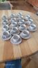 17 hand-painted stoneware coffee cups and saucers (ideal for professional use)