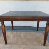 wooden table, almost square, extension possible
