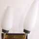 Pair of vintage brass metal and opaline wall lamps 1960