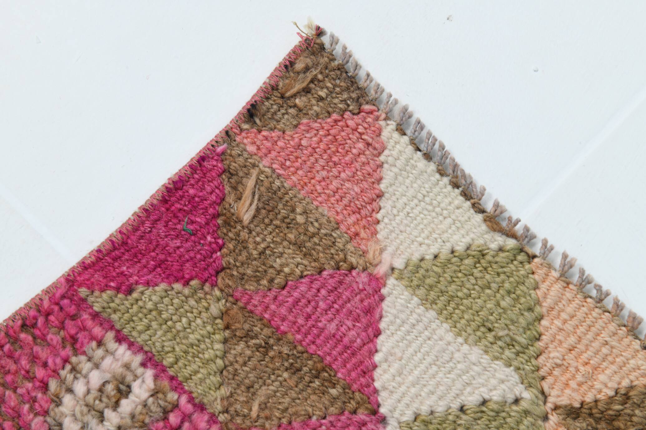 3x10 Pink & Cream Turkish Vintage Runner Rug, 100x317Cm