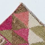 3x10 Pink & Cream Turkish Vintage Runner Rug, 100x317Cm