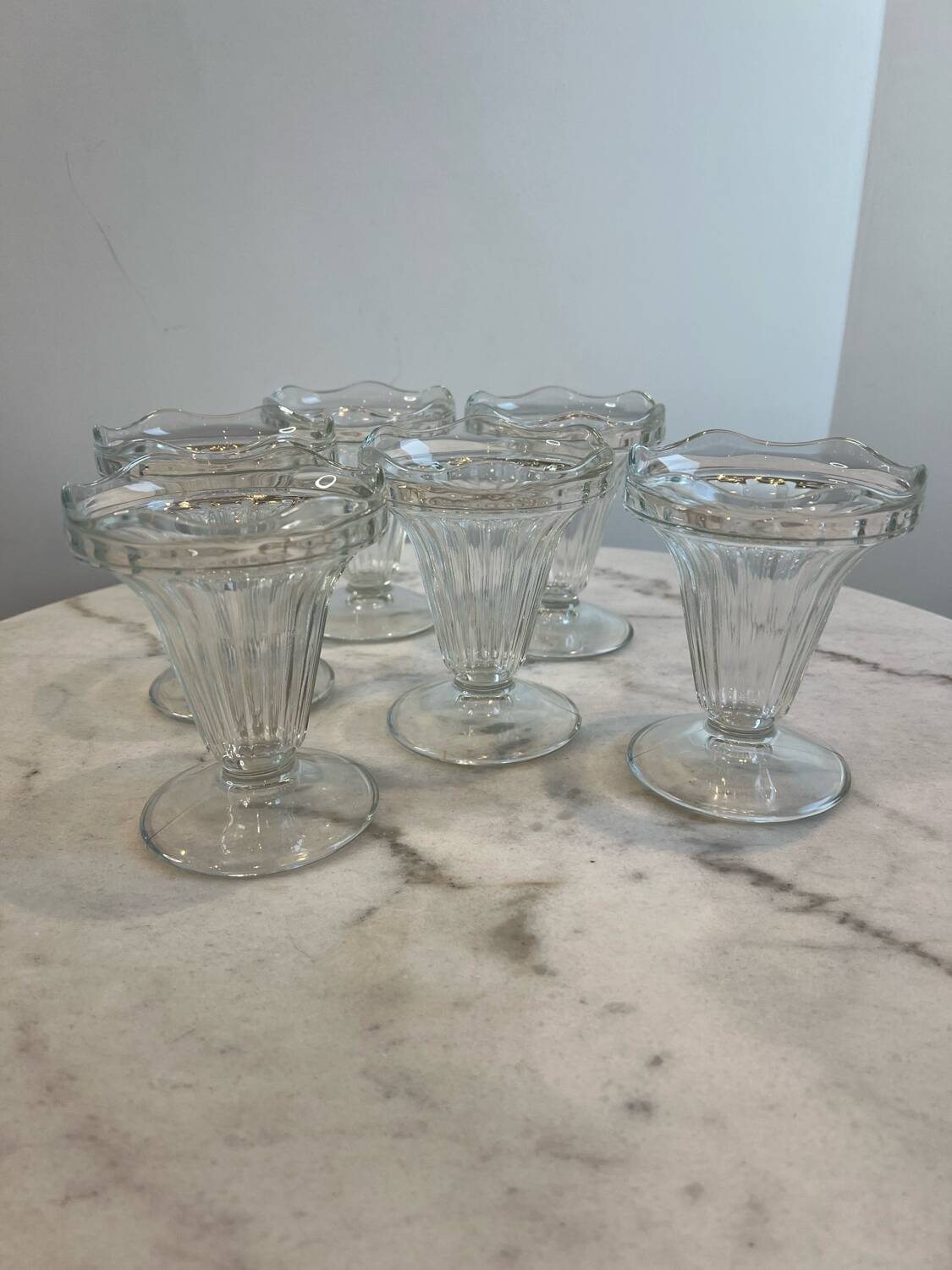 Set of 6 vintage French ice cream bowls