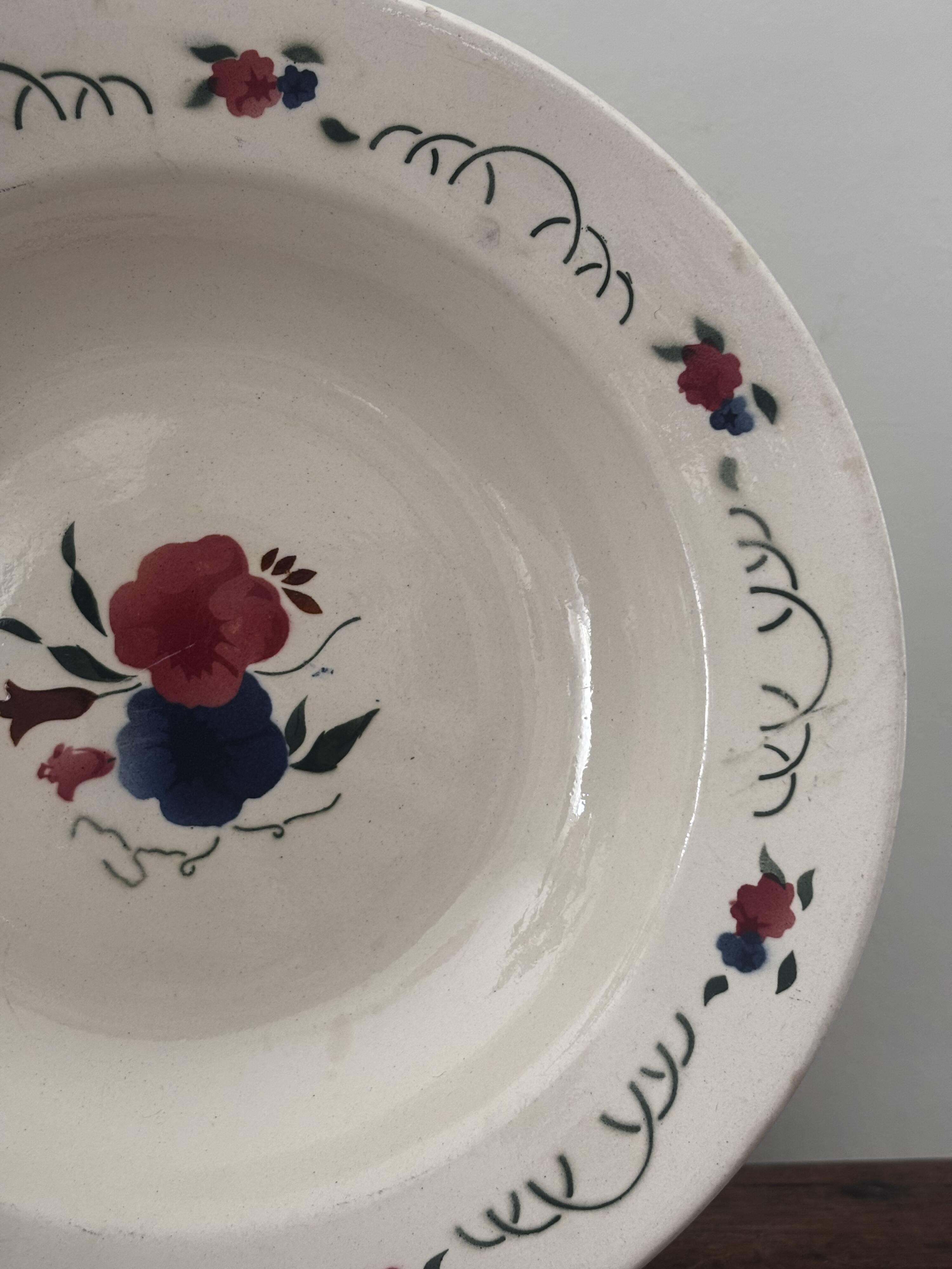 Set of two antique deep plates HBCM Montereau Villefranche.