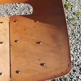 Pair of tonneau chairs by Pierre Guariche plywood base tubes 1954