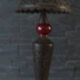 Très grande lampe chic de style Marocain en métal et verre H 96.50 cm