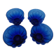 4 bols verre bleu cobalt