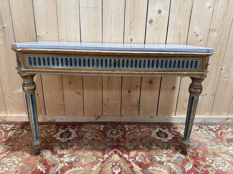 Console d'époque Louis XVI en bois peint
