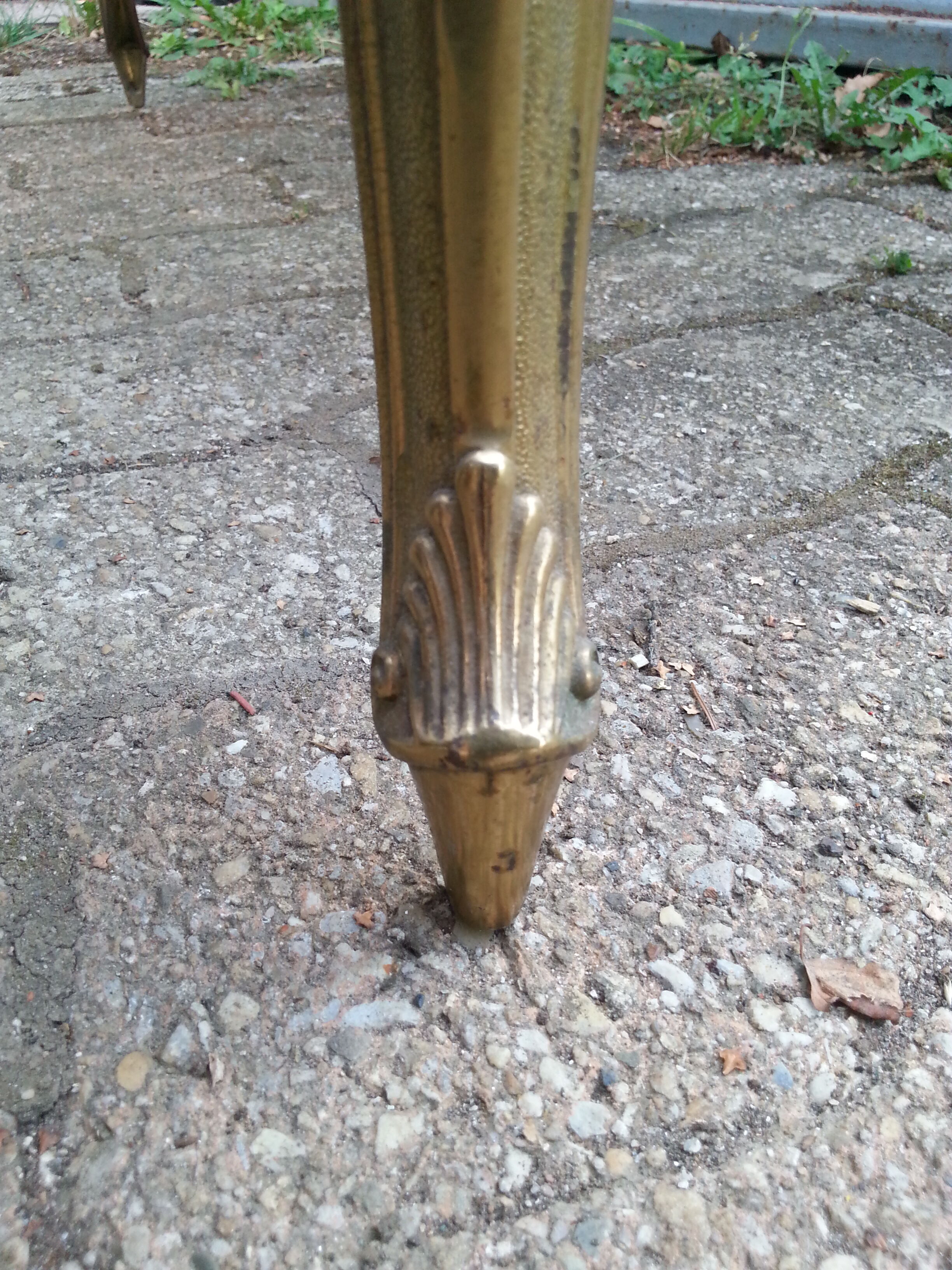 Coffee tanle brass and marble white 1960