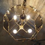 Suspension in smoked glasses – octagonal shape – 4 lights.