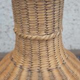 Vintage wicker bottle vase