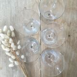 5 engraved glass foot glasses