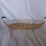 Flat gold metal and scoubidou basket basket