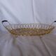 Corbeille panier plat métal doré et scoubidou