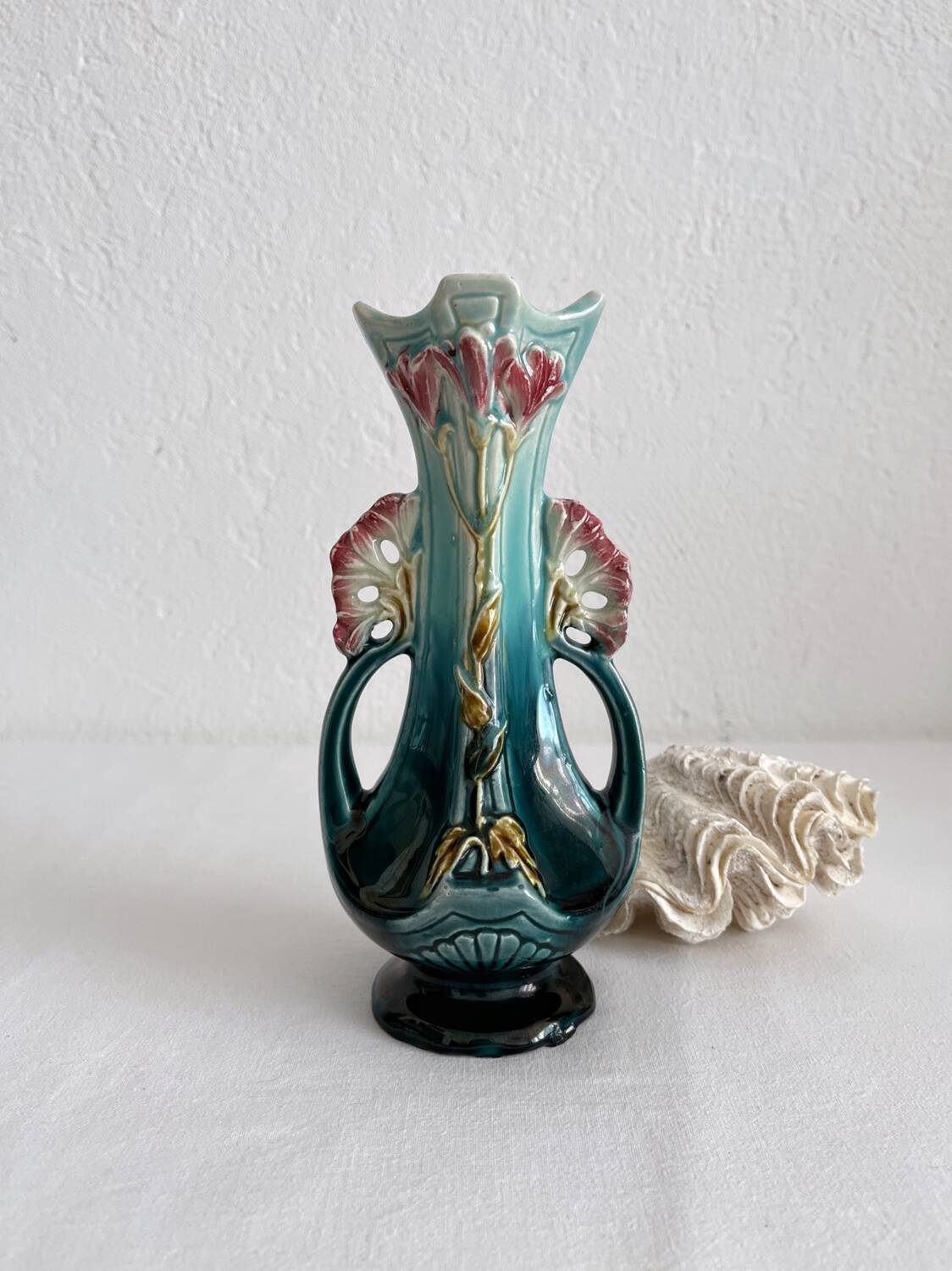 Art Nouveau slip soliflore vase from the late 19th century