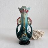 Vase soliflore en barbotine art nouveau fin XIXe