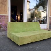 Superb vintage 70s two-seater retro space age sofa