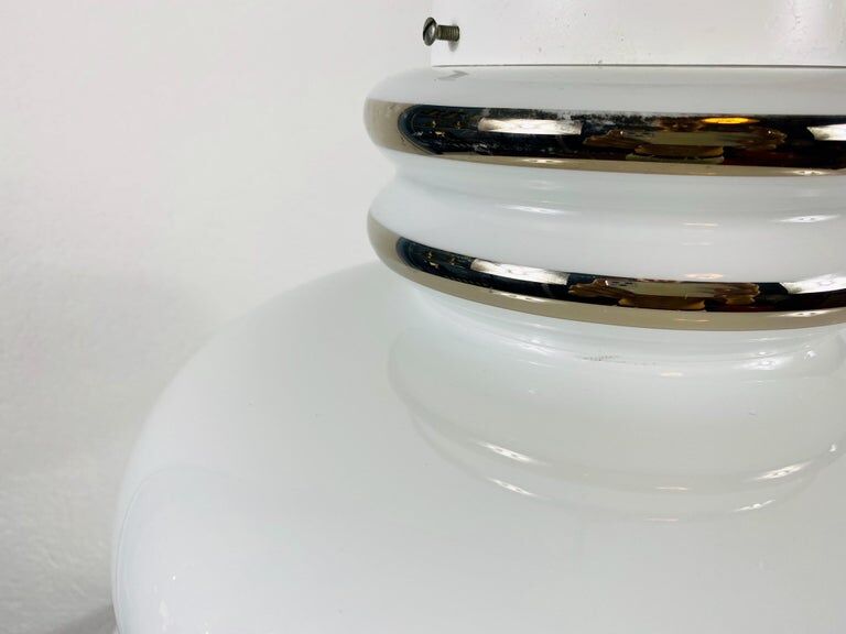 Opal glass suspension lamp by Peill and Putzler, circa 1970