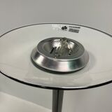 Floor lamp, 80s silver metal