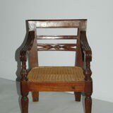 Fauteuil d'enfant cannée ancienne art populaire style Napoléon III
