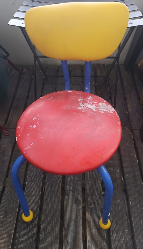 Colorful metallic children's chair - 1970s/1980s