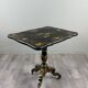 Table pliante Napoléon III en bois laqué noir et décor doré, XIXe siècle