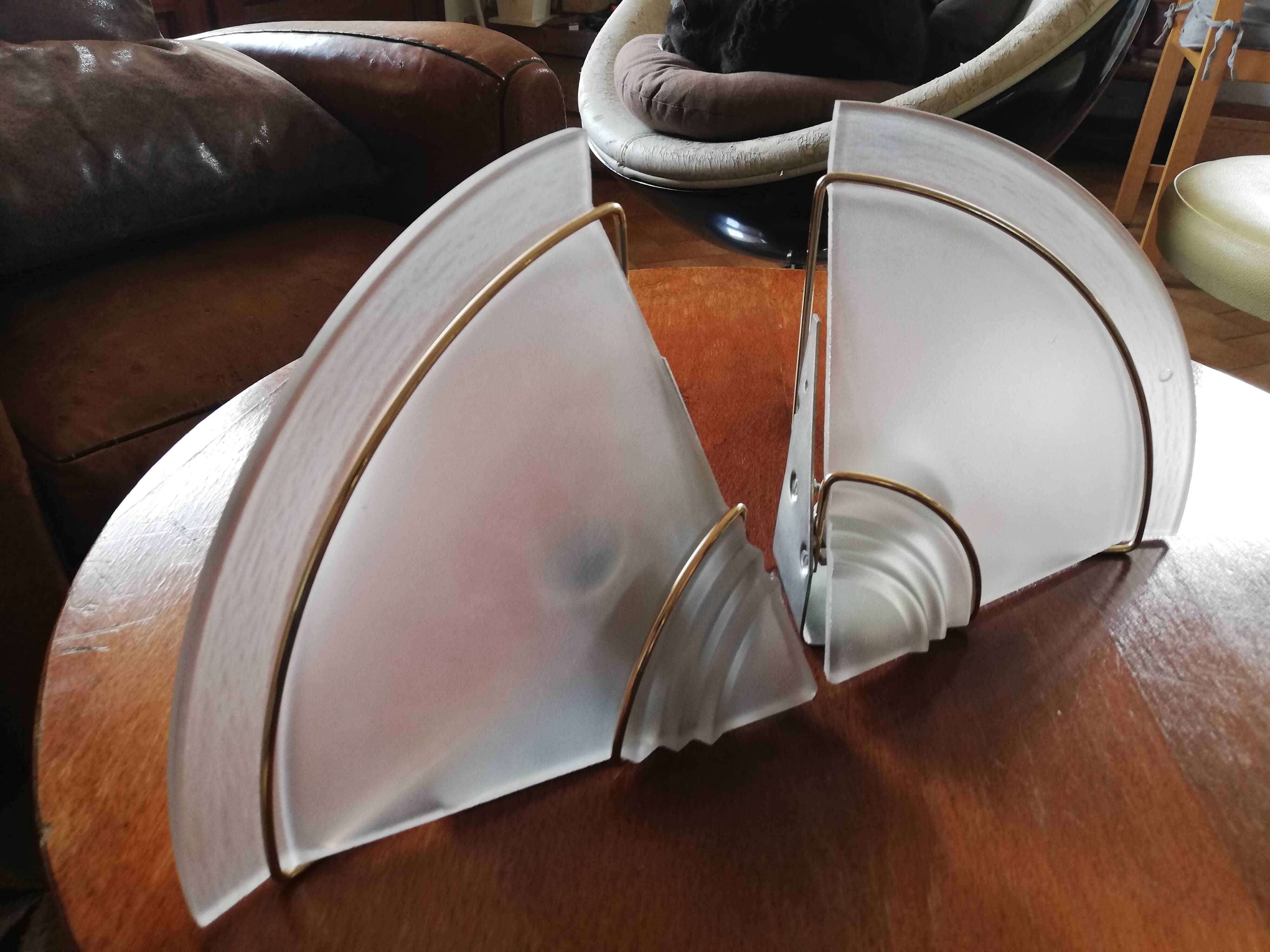 Set de 2 appliques murales d'angle 60's