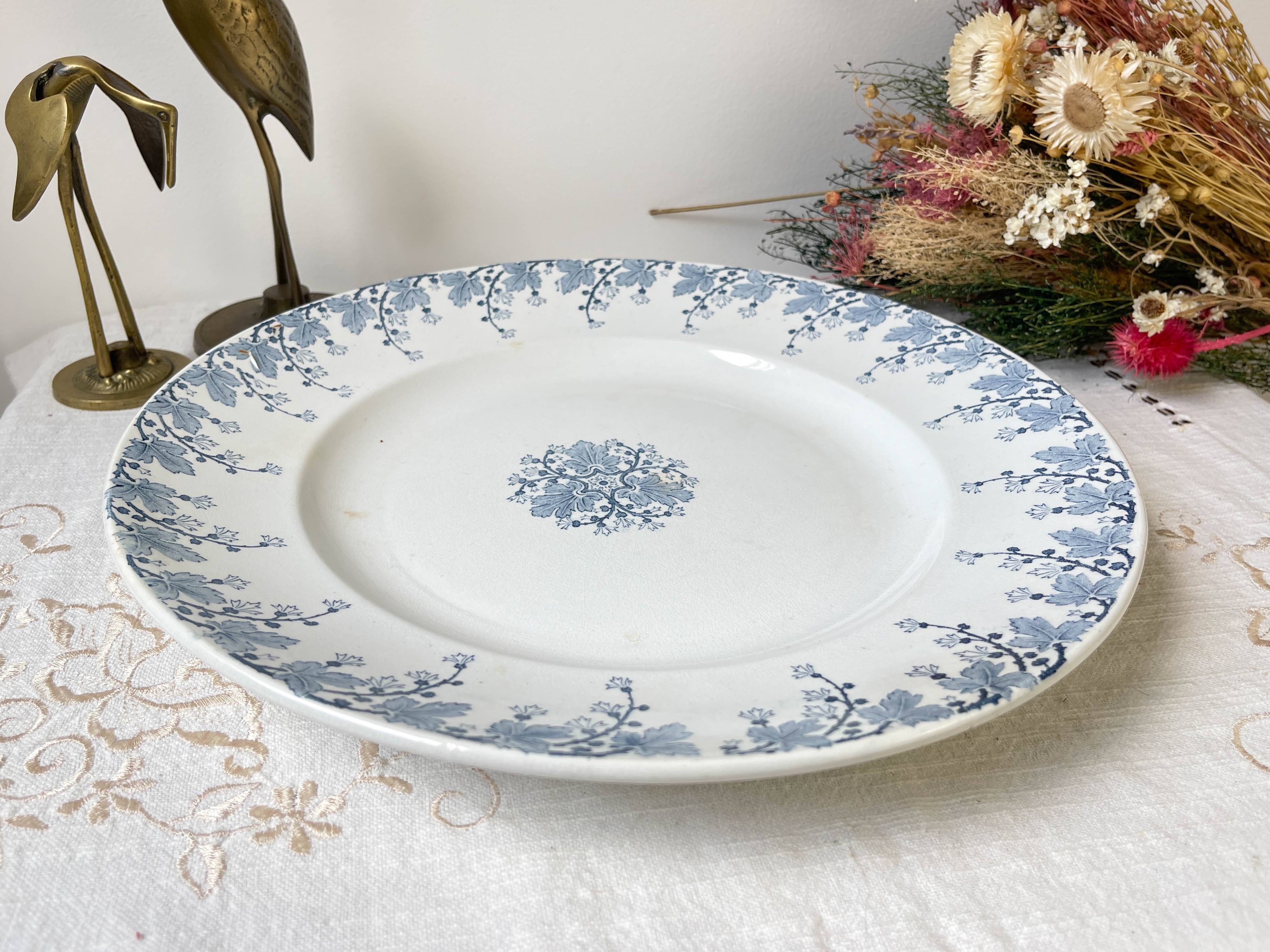 Vintage round dish Terre de fer LUNEVILLE model "NINA" Made in France