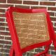Vintage  Mid-Century Woven Cane Folding Chair  1960s in red cesca style