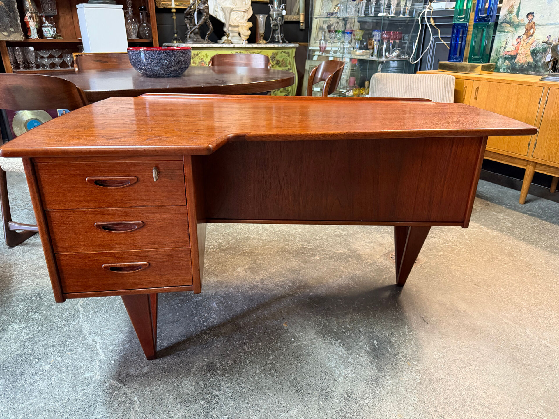 Boomerang desk double-sided by goran strand circa 1960 sweden