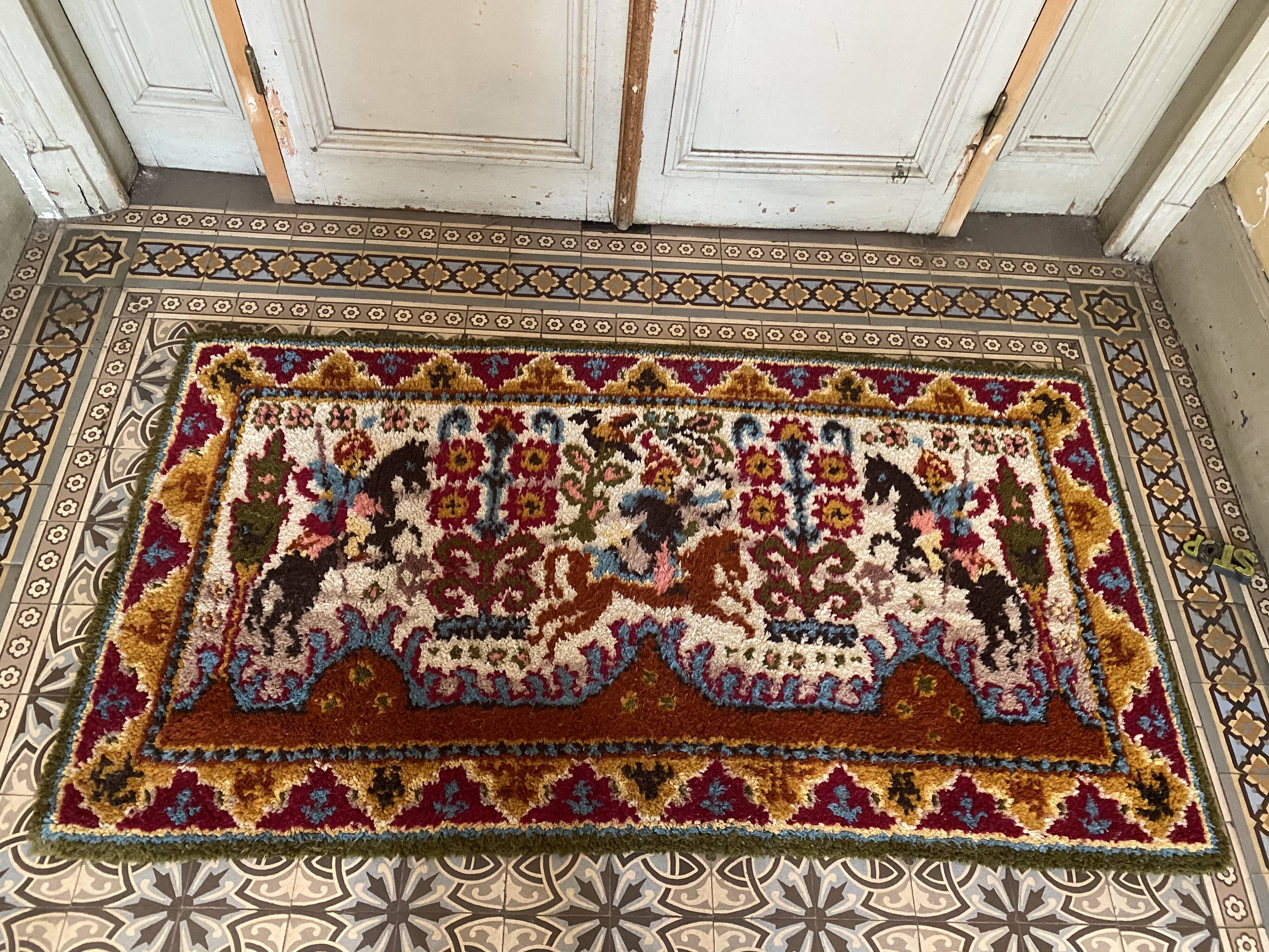 Duo of old oriental wool rugs
