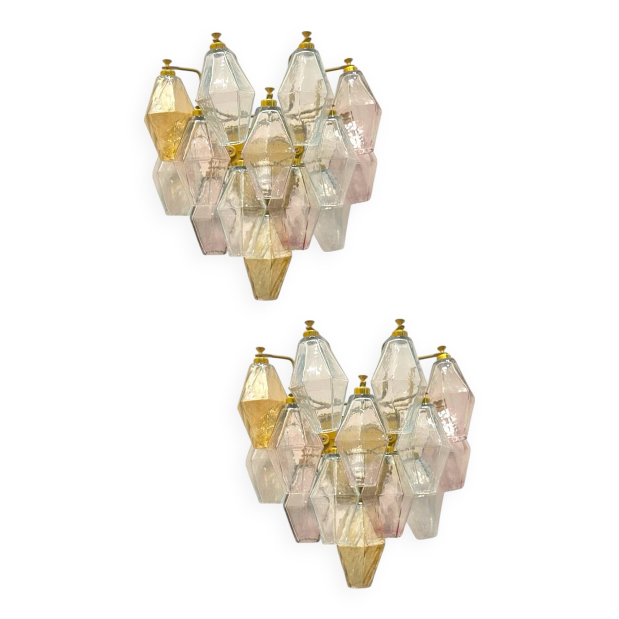 Murano Glass Polygon Sconces Set of 2