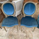 Paire de chaises médaillon en velours