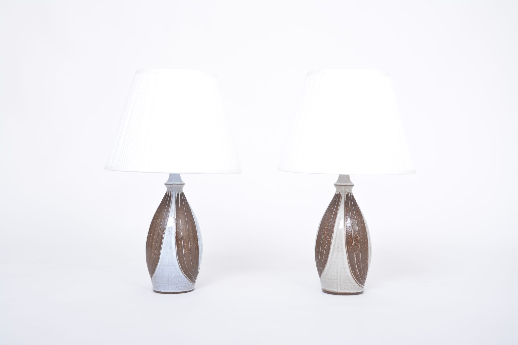 Paire de lampes de table en céramique danoises du milieu du siècle par Michael Andersen