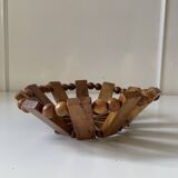 turned wooden fruit basket