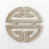 Under the geometric plate opened