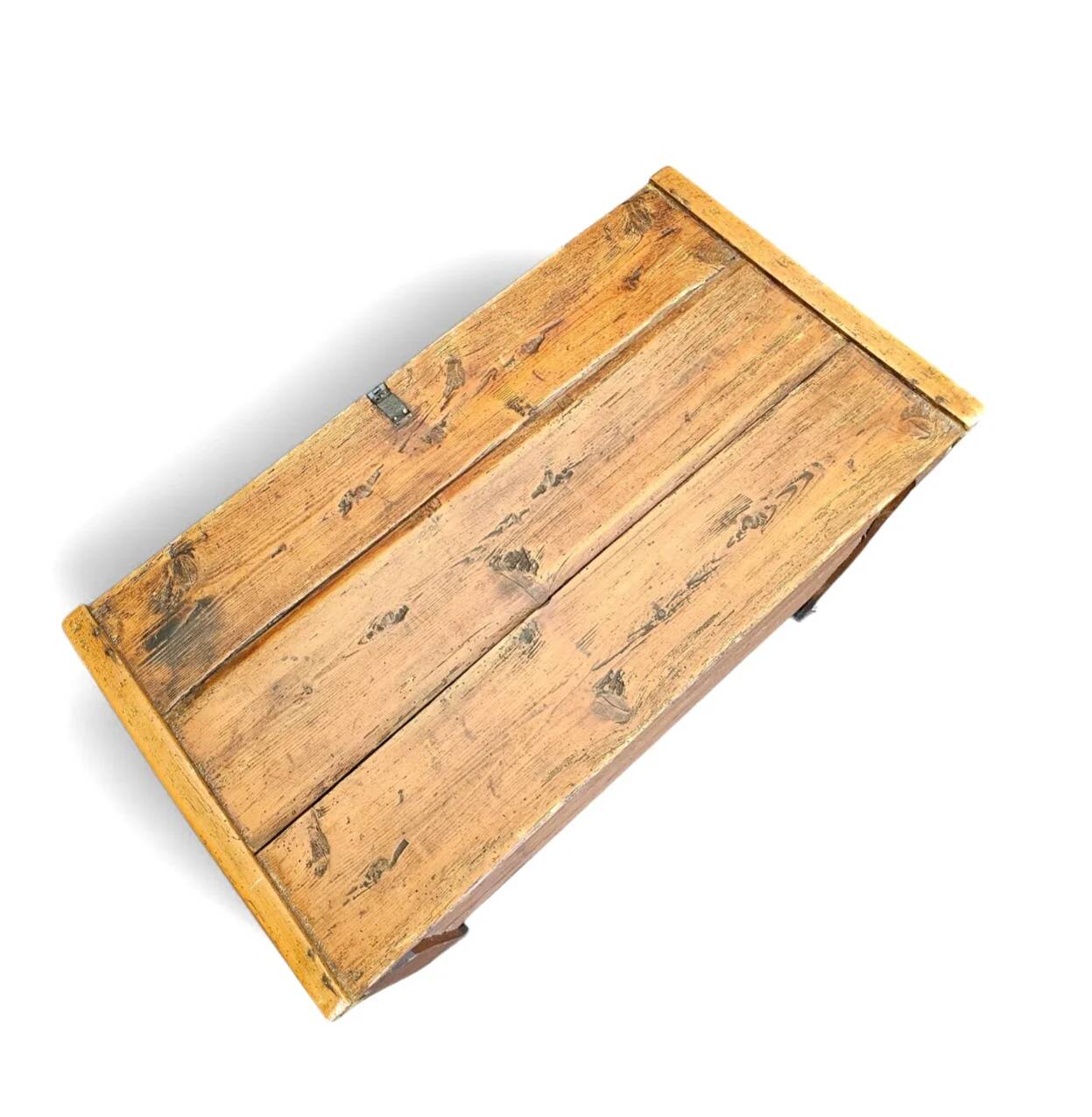 Old blanket chest / storage trunk / pine wood