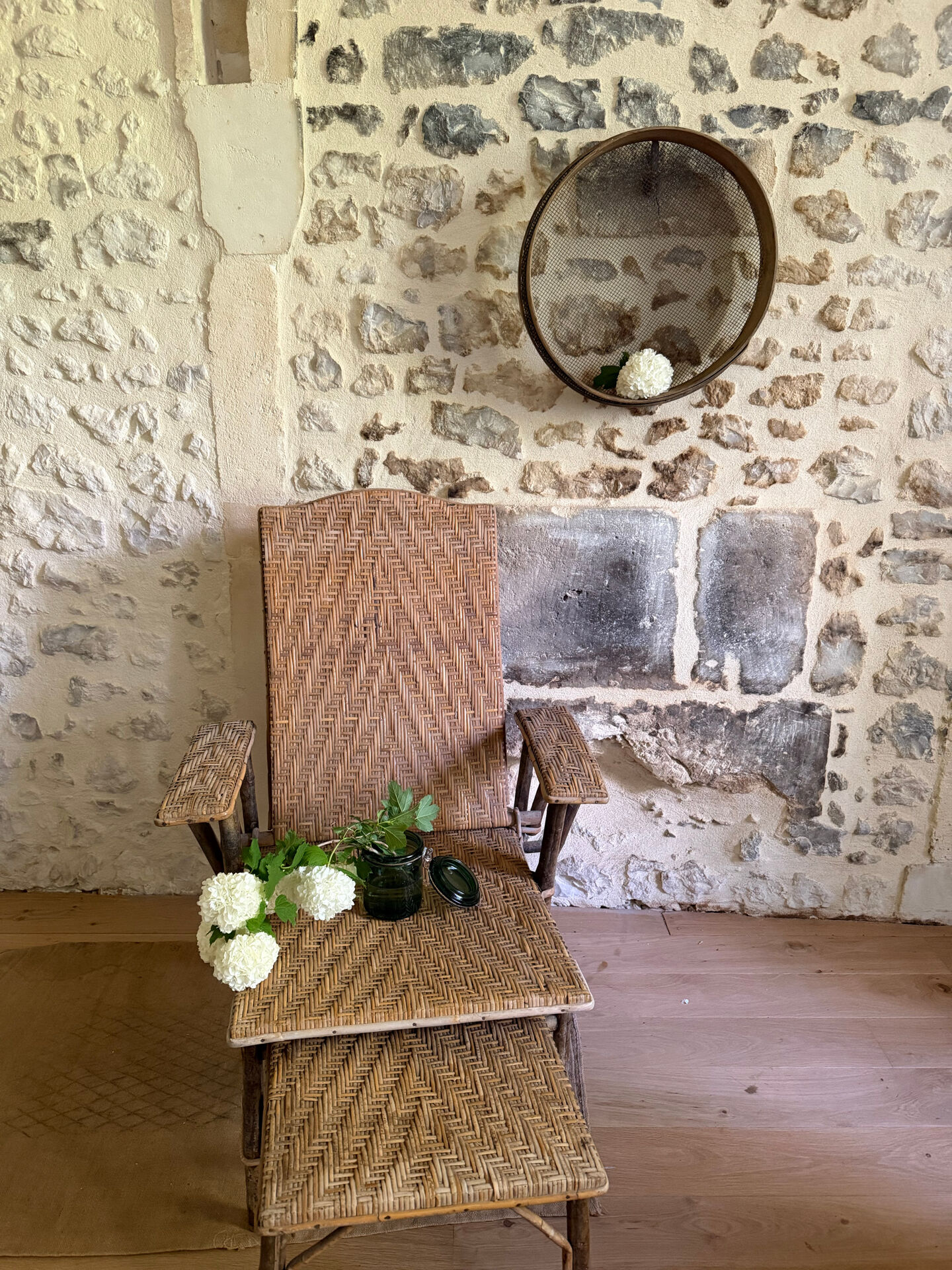 Chaise longue en rotin