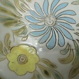 Ceramic dish décor Blue yellow flowers