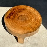 Quadripod coffee table in solid wood monoxyl natural color (dark)