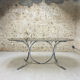 Smoked glass oval table from the 1970s.