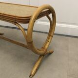 Vintage 60s rattan coffee table
