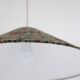 Refurbished printed trapezoidal pendant light